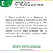 Comunicado presencialidad al 100%