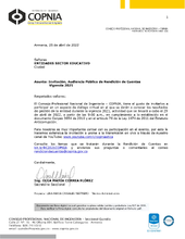 Invitación, Audiencia Pública de Rendición de Cuentas - Sector Educativo